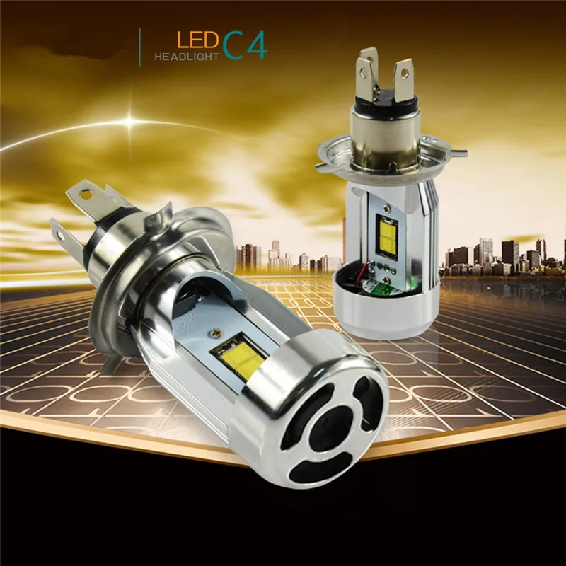 Мотоцикл H4 Led BA20D LED 20 Вт 2000LM мотоцикл светодиодные фары дальнего/ближнего света COB