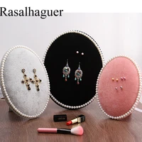 luxury velvet pendant necklaces earrings bust display stand pearl frame jewelry display organizer for jewelry counter showcase