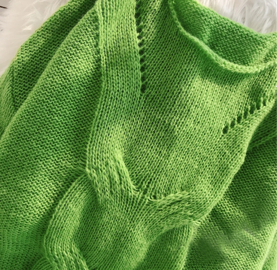 Genayooa Loose Autumn Knitting Sweater Pullovers Women Long Sleeve Ladies Sexy Jumpers Soft Hollow Out Sweater Woman Winter