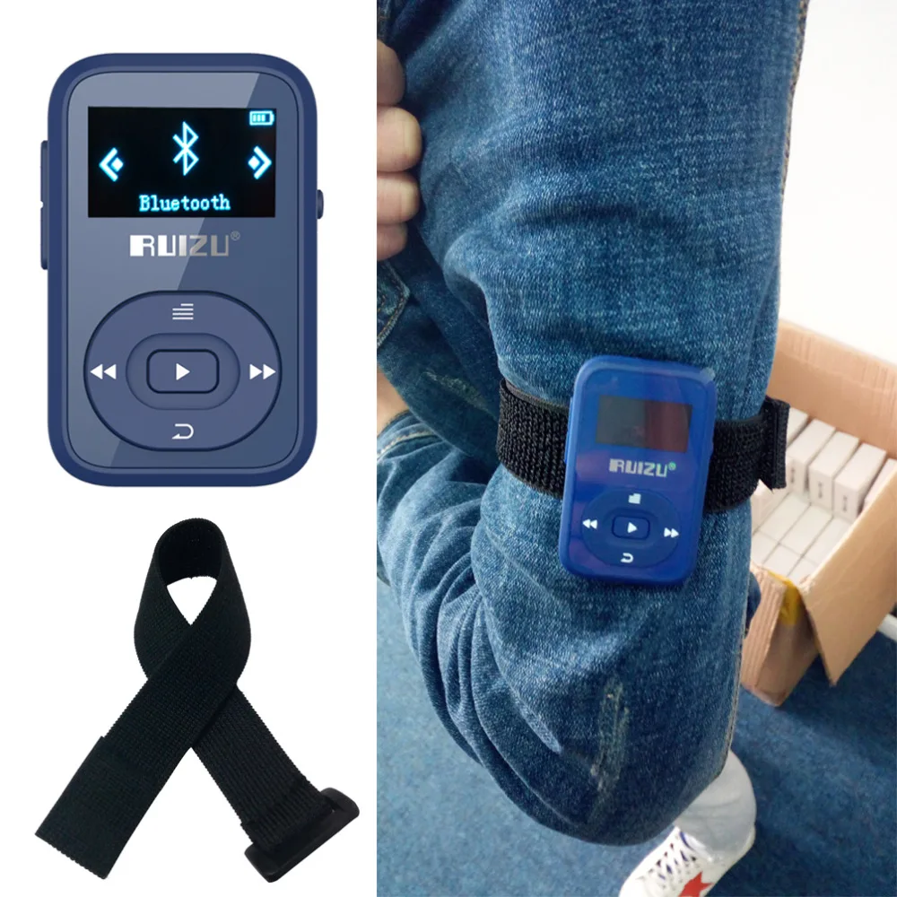 Bluetooth MP3 плеер RUIZU X26 с клипсой 8 ГБ спортивный музыкальный экраном диктофон FM радио
