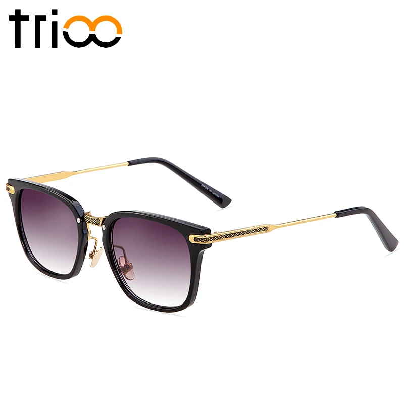 Мужские солнцезащитные очки TRIOO золотистые металлические классные для мужчин