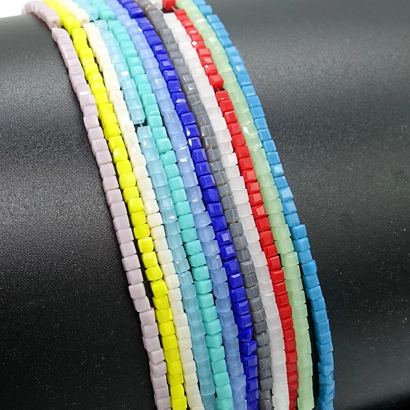 Оптовая продажа 200 шт. кубические квадратные Хрустальные стеклянные бусины