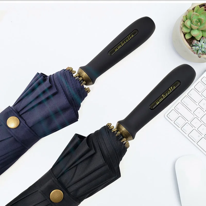 Полуавтоматические зонты с длинной ручкой для защиты от ветра и дождя зонтик