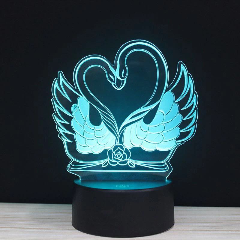 Valentine's Day colorful 3D Light love gesture action touch lights LED RGB Valentine gift present Night lamp remote lighting | Лампы и