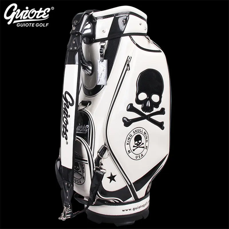 [2 цвета] King Skull USA Golf Caddie Cart Сумка из искусственной кожи Golf Tour Staff сумка с дождевиком 5-way для мужчин и женщин