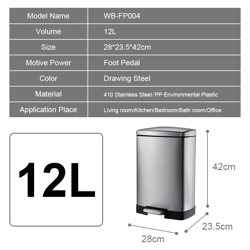 Mr. bin мусорный бак из нержавеющей стали педаль нажав свалку экологически