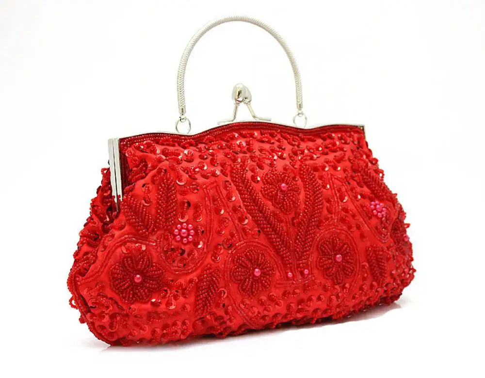 Women's Sequined Pearl Encrusted Evening Bag Wedding Clutch woman bags fashion 2014 designers christmas black friday | Багаж и сумки