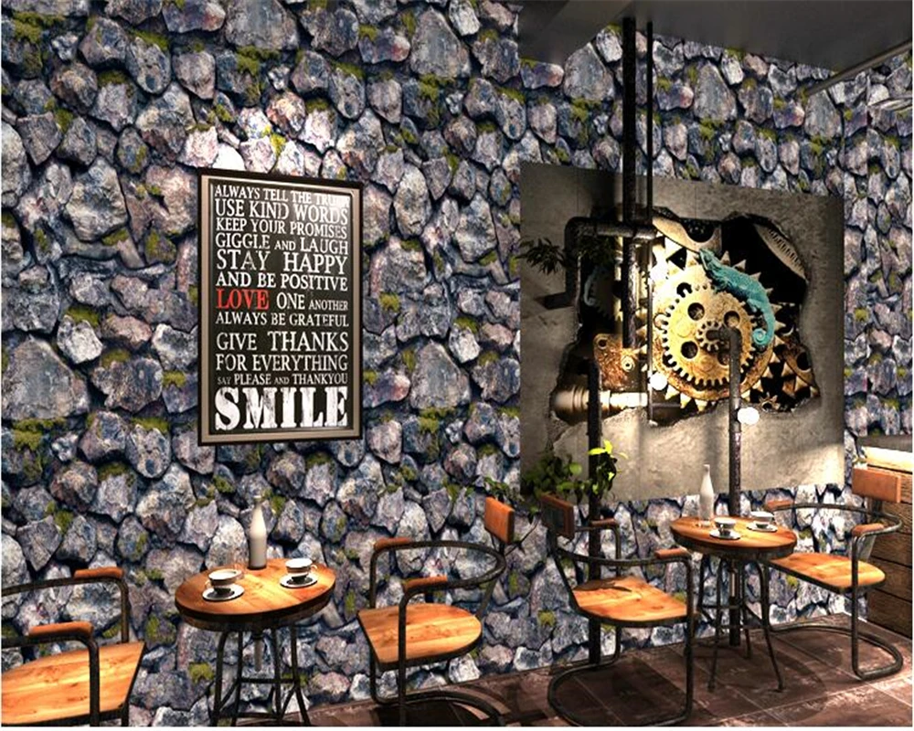 

beibehang American retro wall paper culture stone wallpaper restaurant living room Chinese brick papier peint Internet cafe KTV