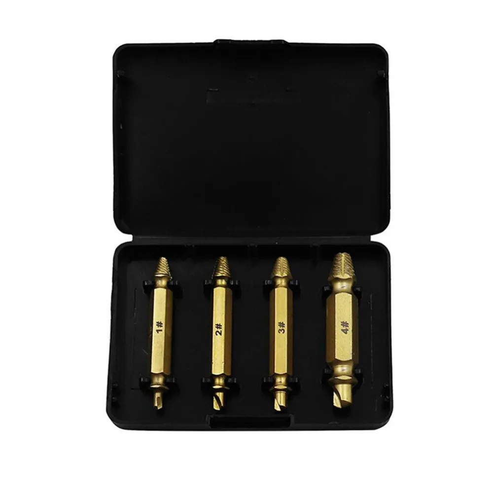 Набор сверл для извлечения поврежденных винтов комплект из 4 направляющих