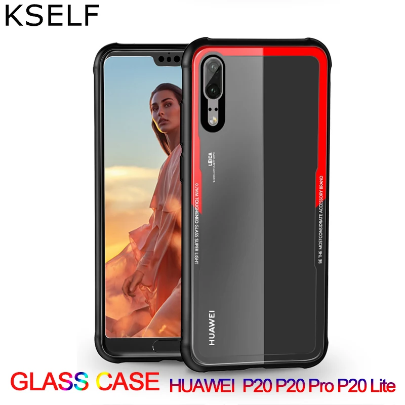 KSELF Роскошный прозрачный чехол из закаленного стекла для huawei P20 Pro Чехол Lite новый