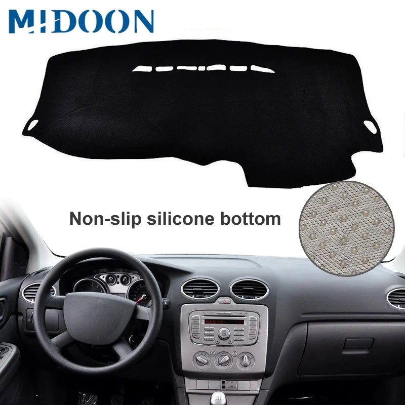 MIDOON подходит для Ford Focus 2 MK2 для леворульных автомобилей 2005-2007 2008 2009 2010 2011 приборной панели крышки Dashmat Даш Мат Pad козырек от солнца приборная панель ков