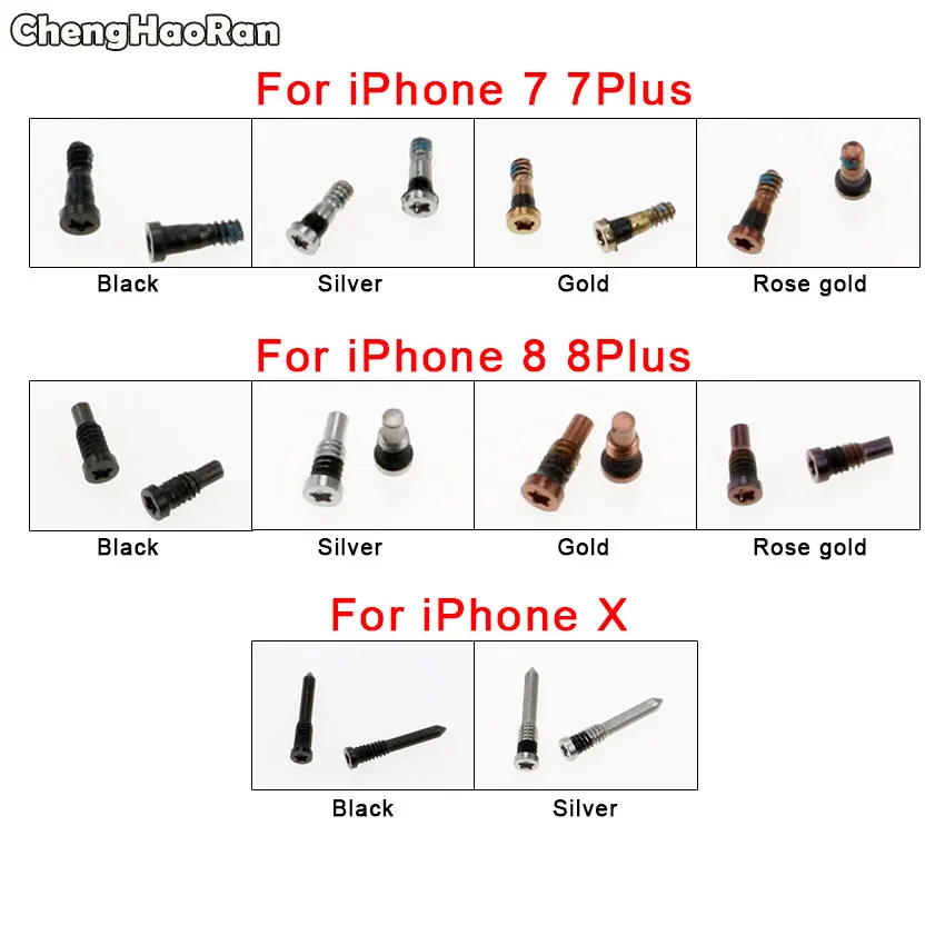 ChengHaoRan 2 шт. винт задней крышки для iPhone 8 8Plus 8P X звездообразный 5 точечный док