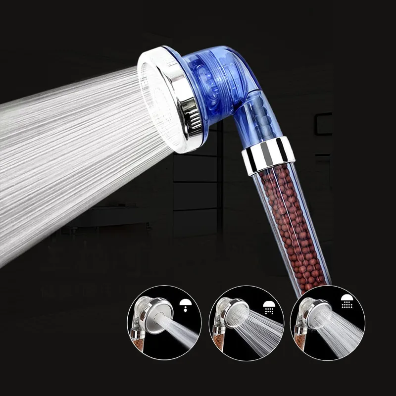 

Shower Bath Head Adjustable 3 Mode High Pressure Stone Stream Handheld Shower Head With Negative Ion Activated Ceramic Balls U3