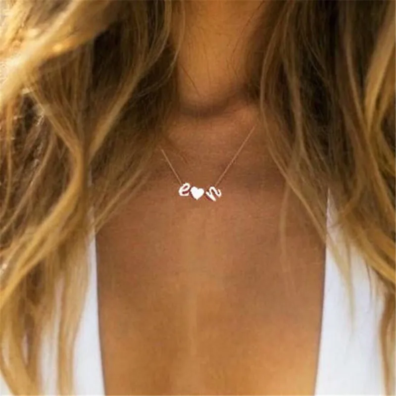 Модный миниатюрный изящный браслет с сердцем и инициалом оригинальный буквами