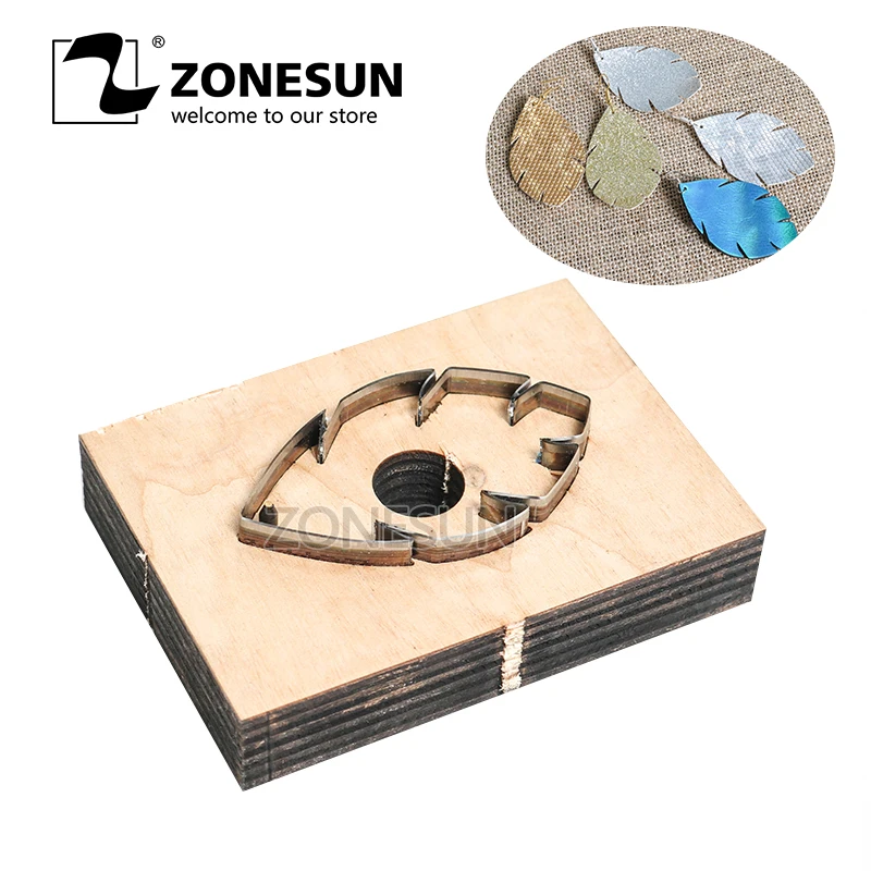 ZONESUN кожаный инструмент для высечки сережек в форме листа бумажный