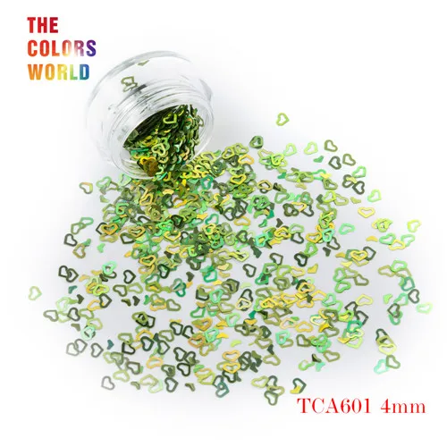 TCA601 200g Tct-050 полые сердца Форма Лазерная красочные Глиттеры для ногтей 4 мм Размеры для ногтей Гели для ногтей украшения Макияж facepaint DIY украшения - Цвет: TCA601 200g