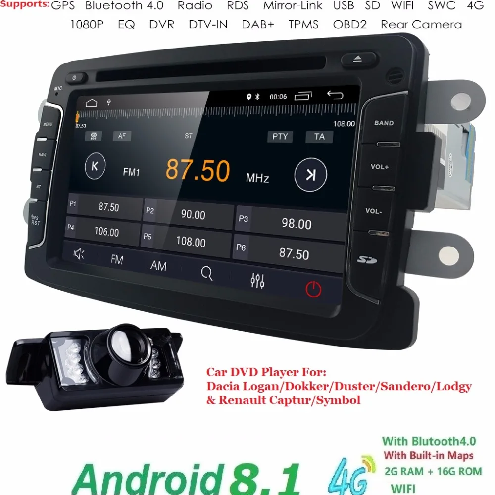 Четырехъядерный чистый Android8.1 gps навигационное радио для RENAULT Dacia Renault Duster Logan Sandero