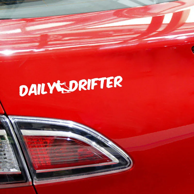 QYPF 17.7cm*2.3cm DAILY DRIFTER DRIVING MAN Fashion Vinyl Car-styling Car Sticker Decal Black Silver C15-1196 | Автомобили и