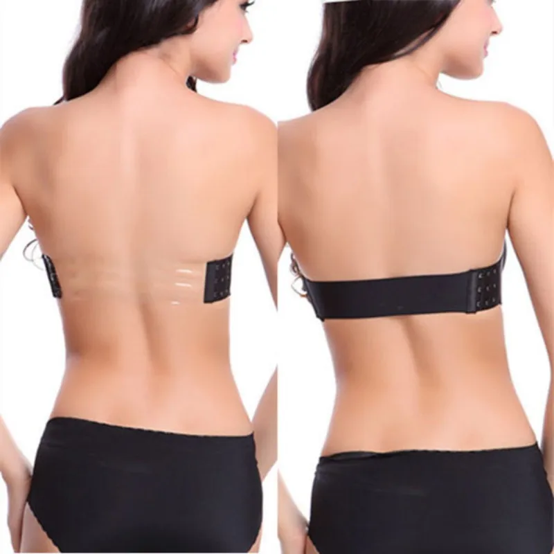 

Sexy Strapless Bra Women Lingerie Underwear Solid Gathering Push Up Underwire Adhesive Bra Sexy Half Cup Invisible Bras