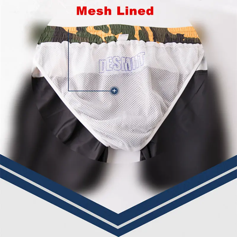 Desmiit Swimwear Men Shorts Nylon Light Thin Patchwork Camouflage Swimming for Trunks Plus Size Swimsuit2017 | Спорт и развлечения