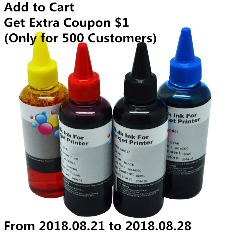 400 мл чернила для заправки картриджа универсальные комплекты для Epson Canon HP, Brother lexmark, Dell Kodak струйный принтер с системой СНПЧ картридж принтера чернила