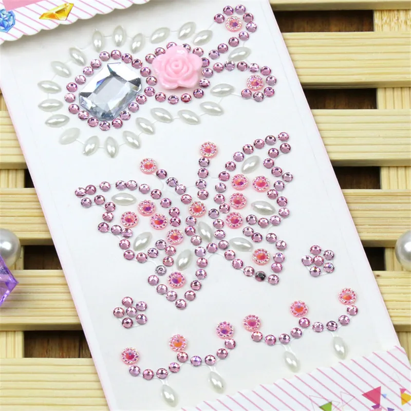 Child Cartoon Sticker DIY Mobile Acrylic Flat Paste Decoration Adhesive Scrap Bags Nails Drill Accessories | Дом и сад