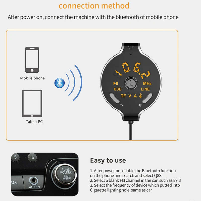 Nulaxy Беспроводной FM передатчик Bluetooth Car Kit Автомобильный MP3-плеер с ЖК-дисплей