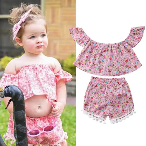 Новинка 2018 детская одежда с цветочным принтом для девочек летняя Милая футболка