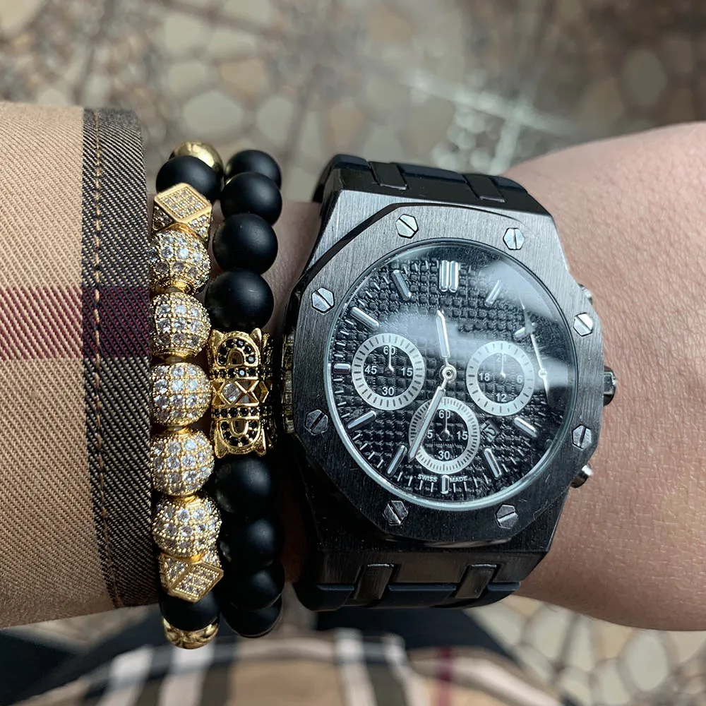 Роскошные мужские браслеты и с заклепками в виде цветка искусственный