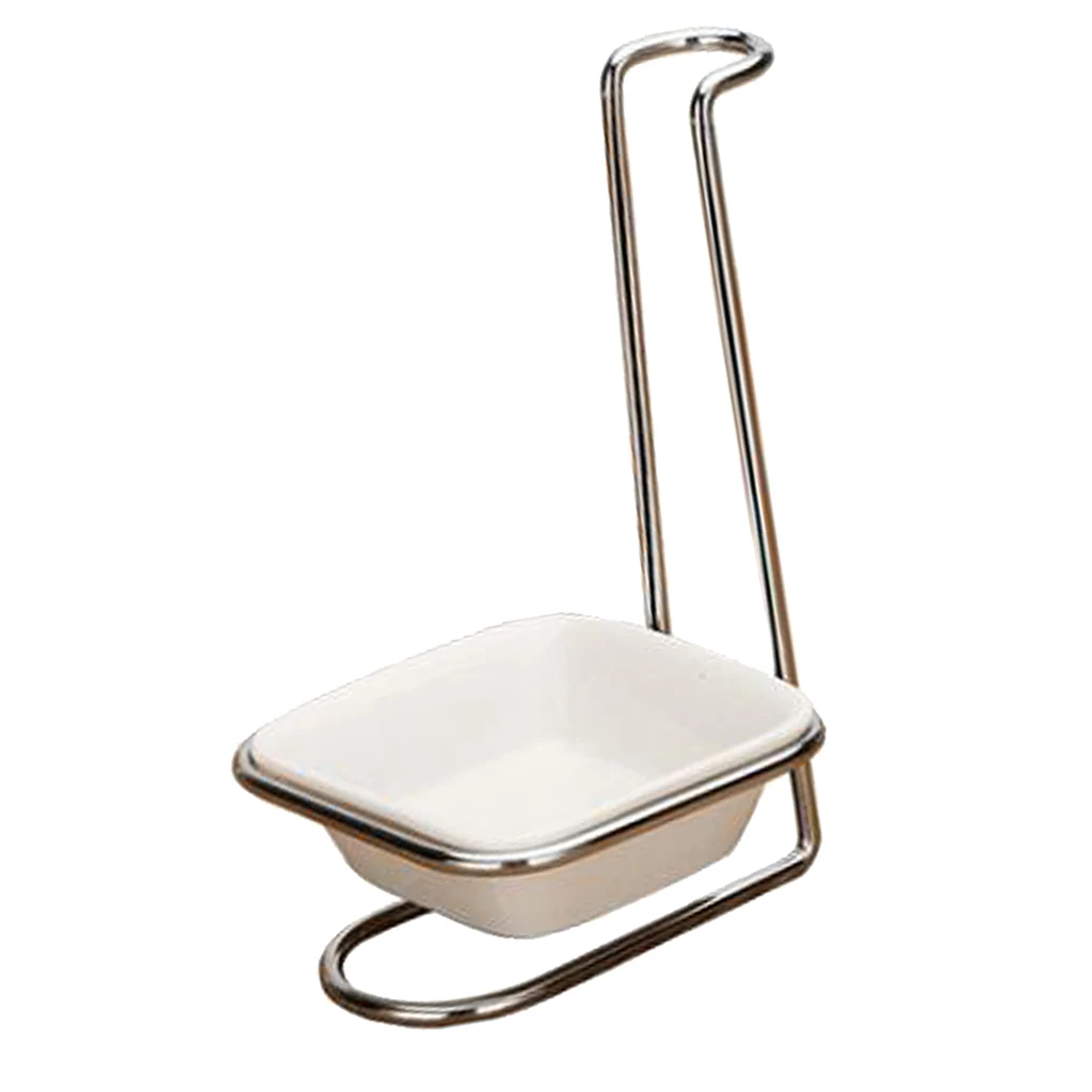 single square bowl Современный круглый керамический ковш для чаши из нержавеющей стали держатель для ложки с полированными зажимами для кастрюль вертикальный дизайн кухонных гаджетов - Цвет: single square bowl