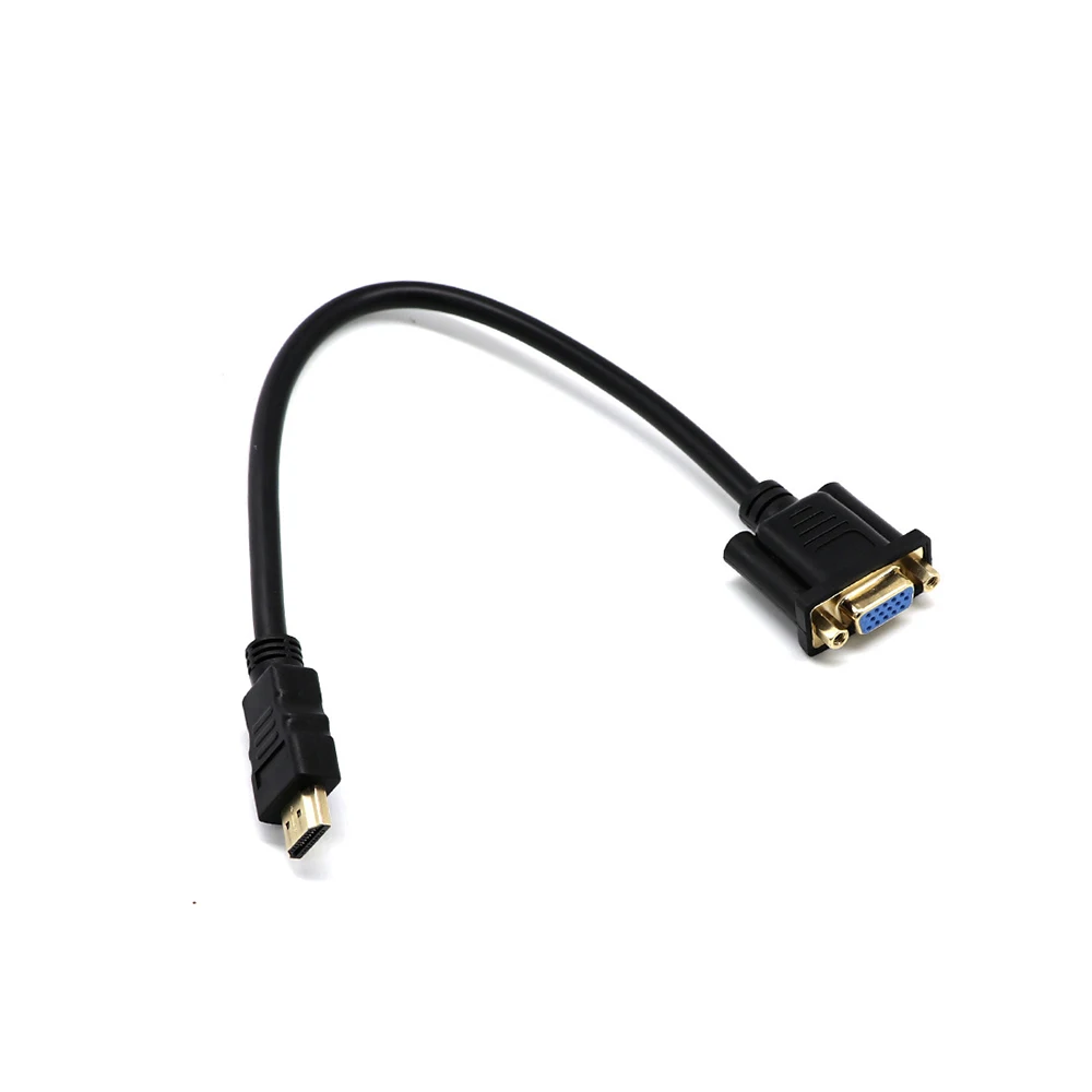 Позолоченный 30 см HDMI совместимый папа к VGA Женский адаптер кабель D SUB 15 Pin Цифровой