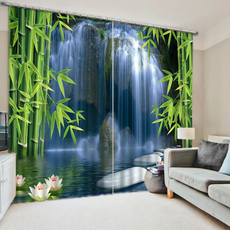 

Горячая 2016 индивидуальные 3D шторы Современный стиль водопад пейзаж постельные принадлежности комнаты 3D шторы