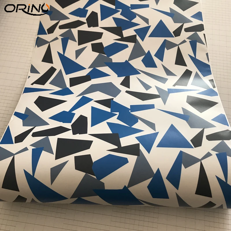 Самоклеящаяся синяя черная белая камуфляжная автомобильная пленка наклейка для