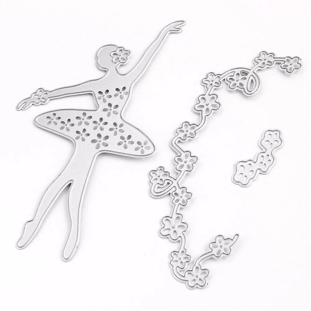 Милые танцевальные металлические режущие штампы для скрапбукинга девочек 2019