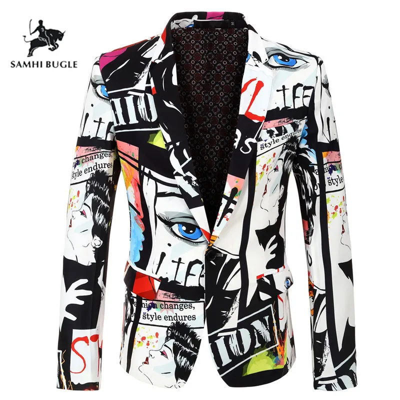 Мужской блейзер с принтом осень 2020 модный мужской Свадебный для жениха певицы