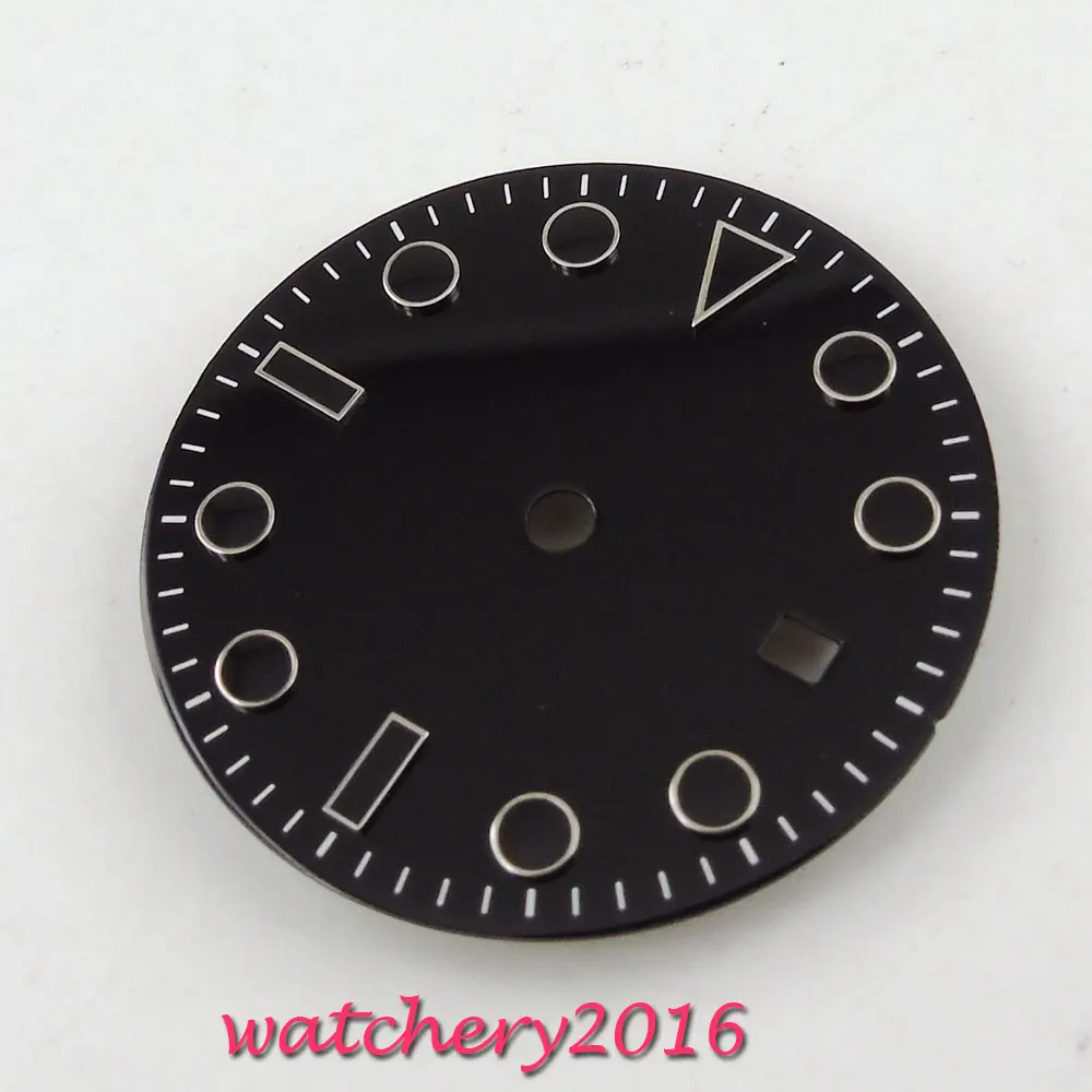 

31.3mm black Dial Date window fit ETA 2836 Mingzhu 2813 movement Men's Watch Dial