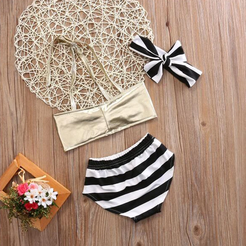 2018 летние пляжные для малышей Детская одежда девочек бикини ванный комплект