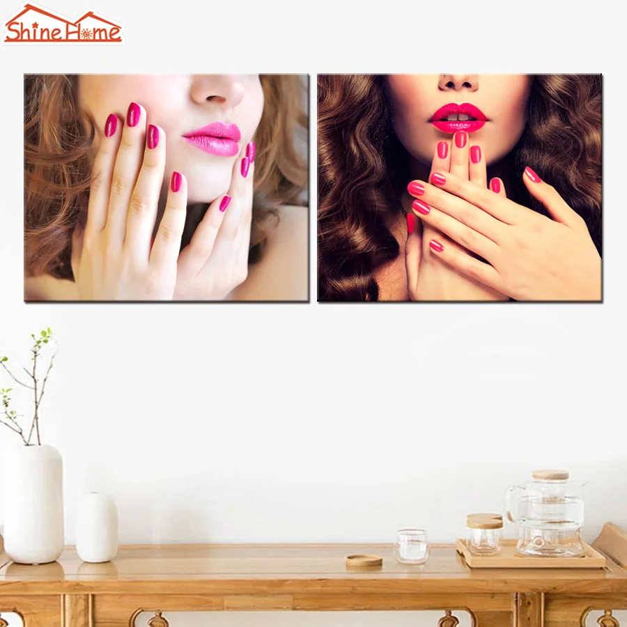 ShineHome-2pcs настенная Художественная печать на холсте живопись макияж спа-салон