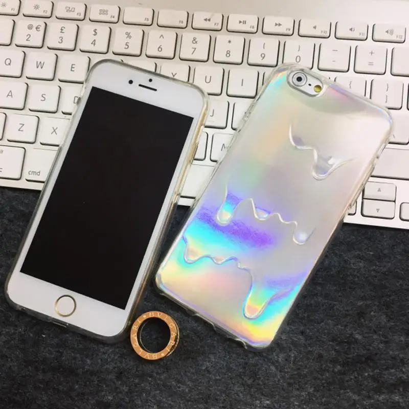 Для iPhone7 7plus 6 6S 6splus 5 5S 3D бриллиантовый Радужный цвет и стиль мороженого голограмма