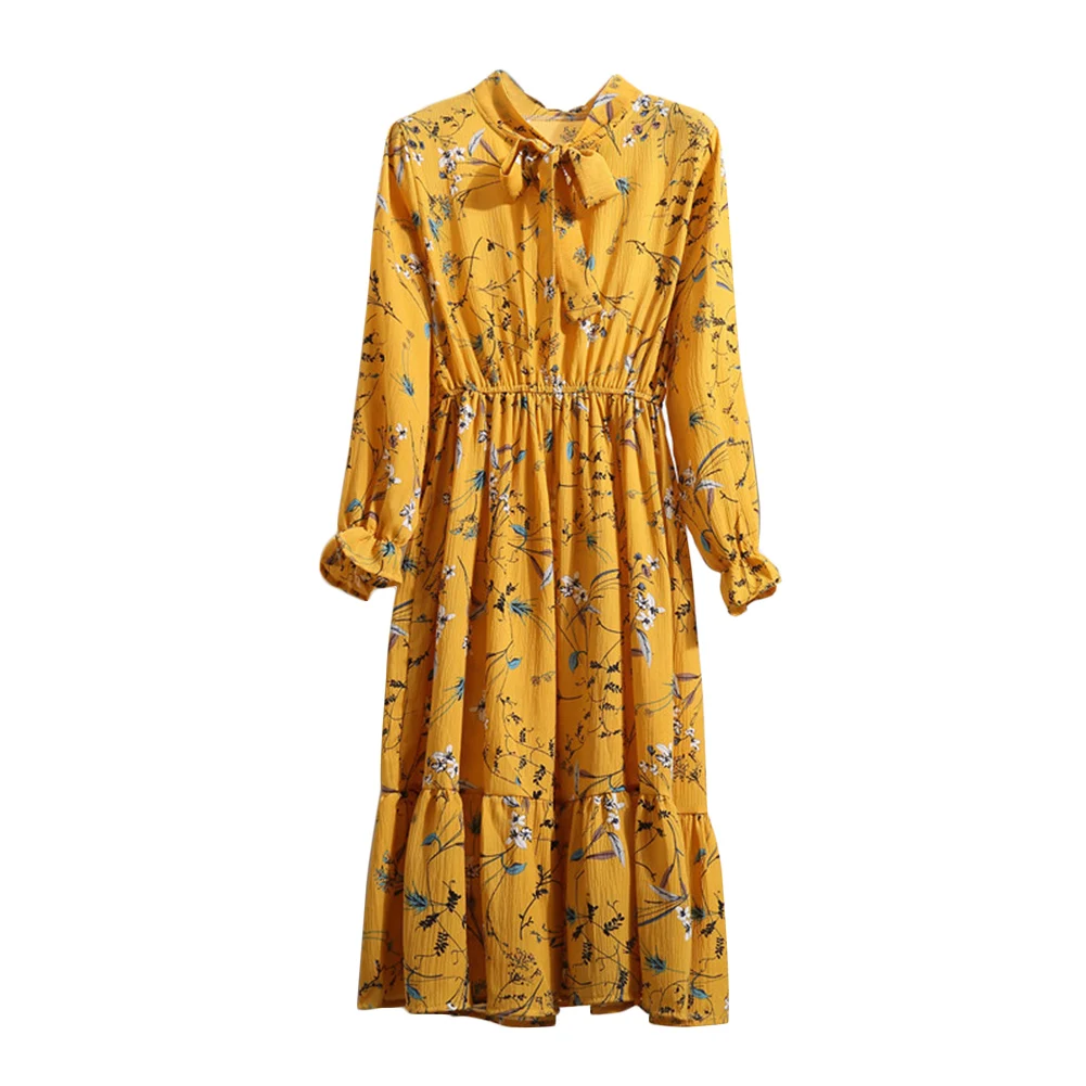 Для женщин Цветочный Вечеринка эластичный пояс вечерние полиэстер печатает Long