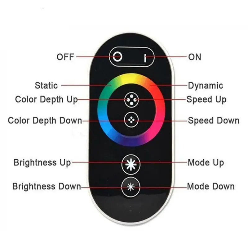 10-20 м 5050 RGB светодиодные полосы света DC12V + RF сенсорный контроллер блок питания