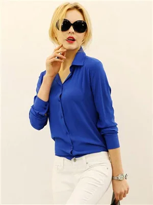 Новинка Европейская и американская Женская Однотонная рубашка с острым