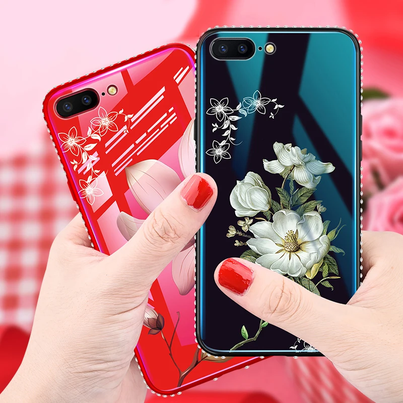 Роскошный стеклянный чехол Жасмин цветок лилии чехол для телефона для iPhone 7 8 Plus XS Max XR цветочный чехол s для iPhone X 8 7 6 6S Plus чехол