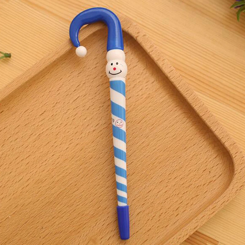 

20 Pcs/lot Blue Ink Pens Christmas Snowman Ballpoint Pen Cute Umbrella School Student Stationery Gift Cartoon Pens Papelaria
