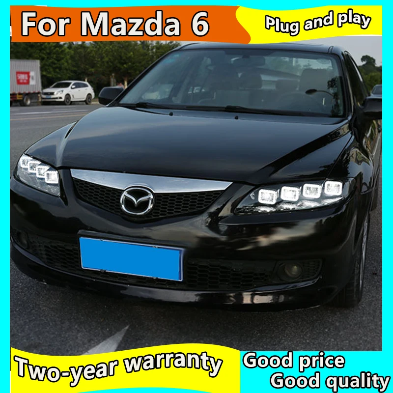Стайлинга автомобилей фара для Mazda 6 фары 2004-2012 Mazda6 все светодиодный задний фонарь светодиодный DRL динамический сигнала Ангел глаз аксессуары