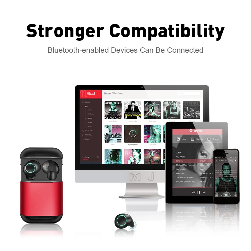 M& J Bluetooth 5,0 наушники настоящие беспроводные наушники TWS спортивные стерео наушники IPX5 водонепроницаемые наушники для Xiaomi