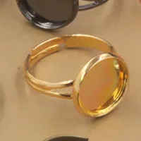 Gold Plated BoYuTe, 50 шт в наборе, 7 цветов Круглый 10 мм 12 мм 14 мм 16 мм 18 мм 20 мм заготовки для колец для регулируемого кольца на кольца с кабошоном для изготовления ювелирных изделий - Цвет: Gold Plated