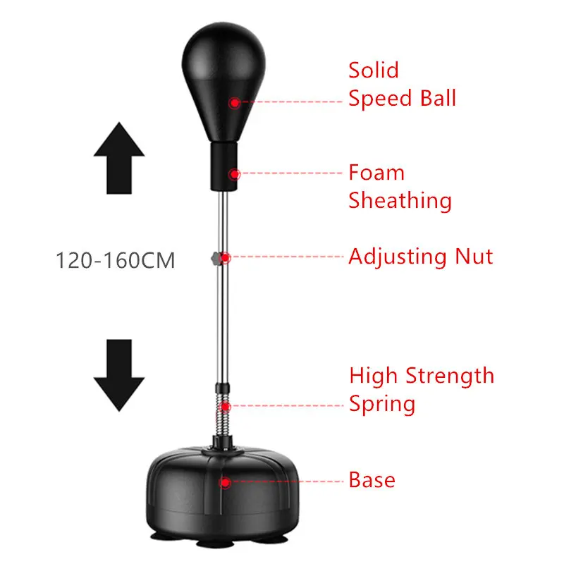 JayCreer Reflex Bag Free Standing Boxing Speed Punching Bag, Adjustable Height for Adult&Kid, Boxing Punching Ball