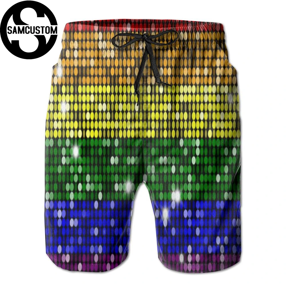 SAMCUSTOM мужские быстросохнущие ультралегкие дышащие домашние шорты lgbt с 3D принтом