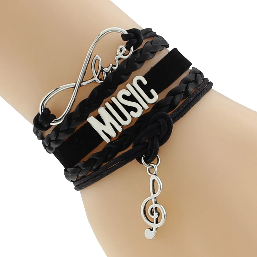 2019Sunshine винтажные музыкальные браслеты с украшением в Форме Знака бесконечности